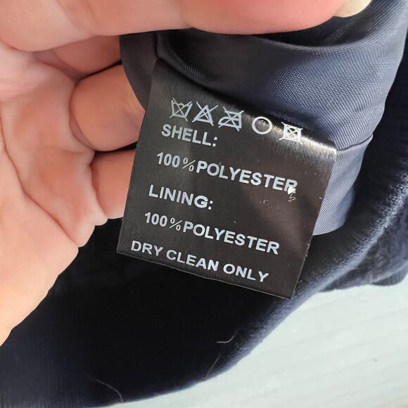 CARMAR Navy Blue Faux Fur Bomber Jacket Size M - Picture 7 of 7